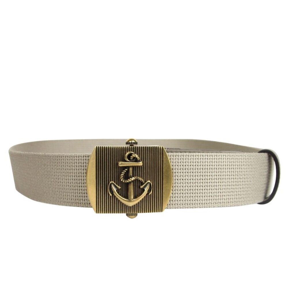 Gucci Men's Military Beige Fabric Belt Anchor Brass Buckle(95 / 38) - Picture 2 of 4